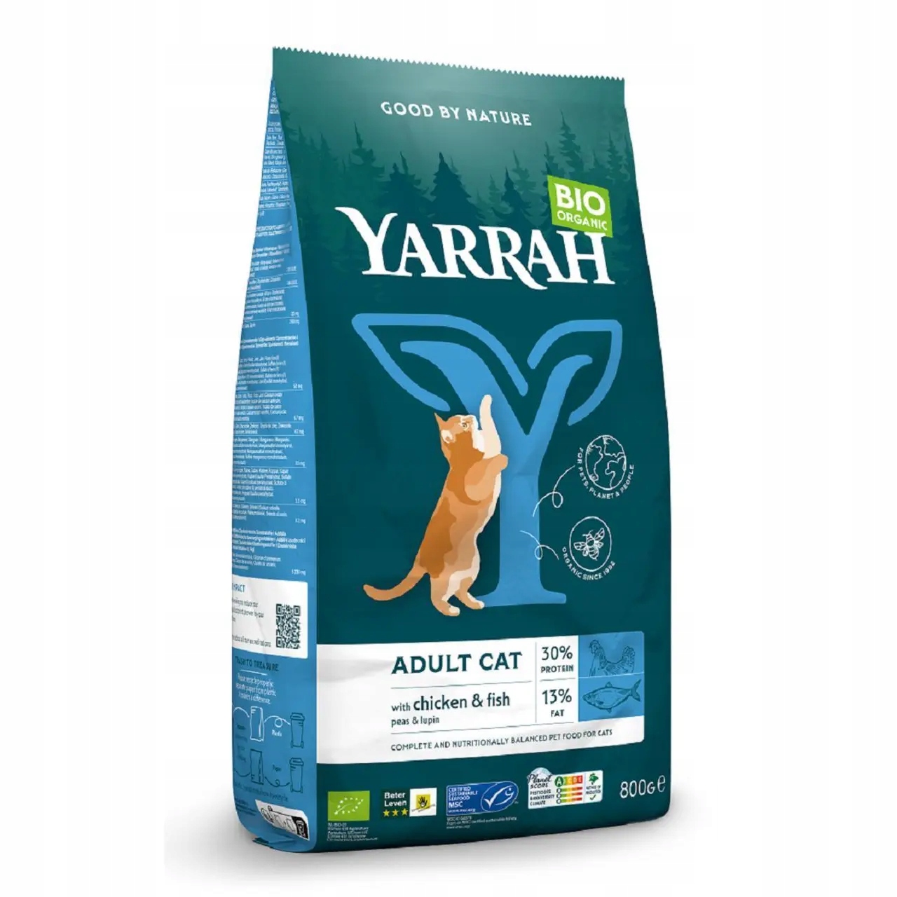 (pro Kočky) Krmivo S Kuřecím Masem A Rybou Bio 800 g Yarrah