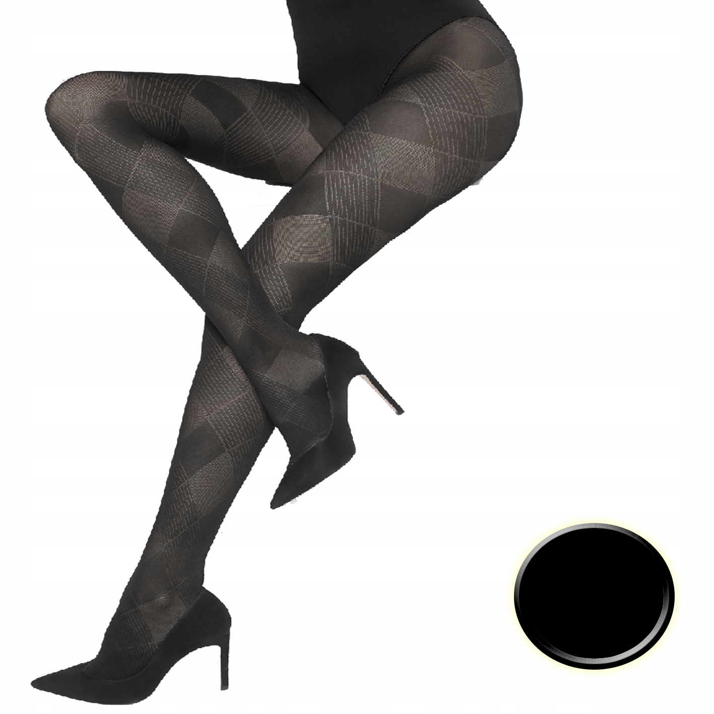 

Rajstopy w romby Tess 60 den Brigitte Nero 4