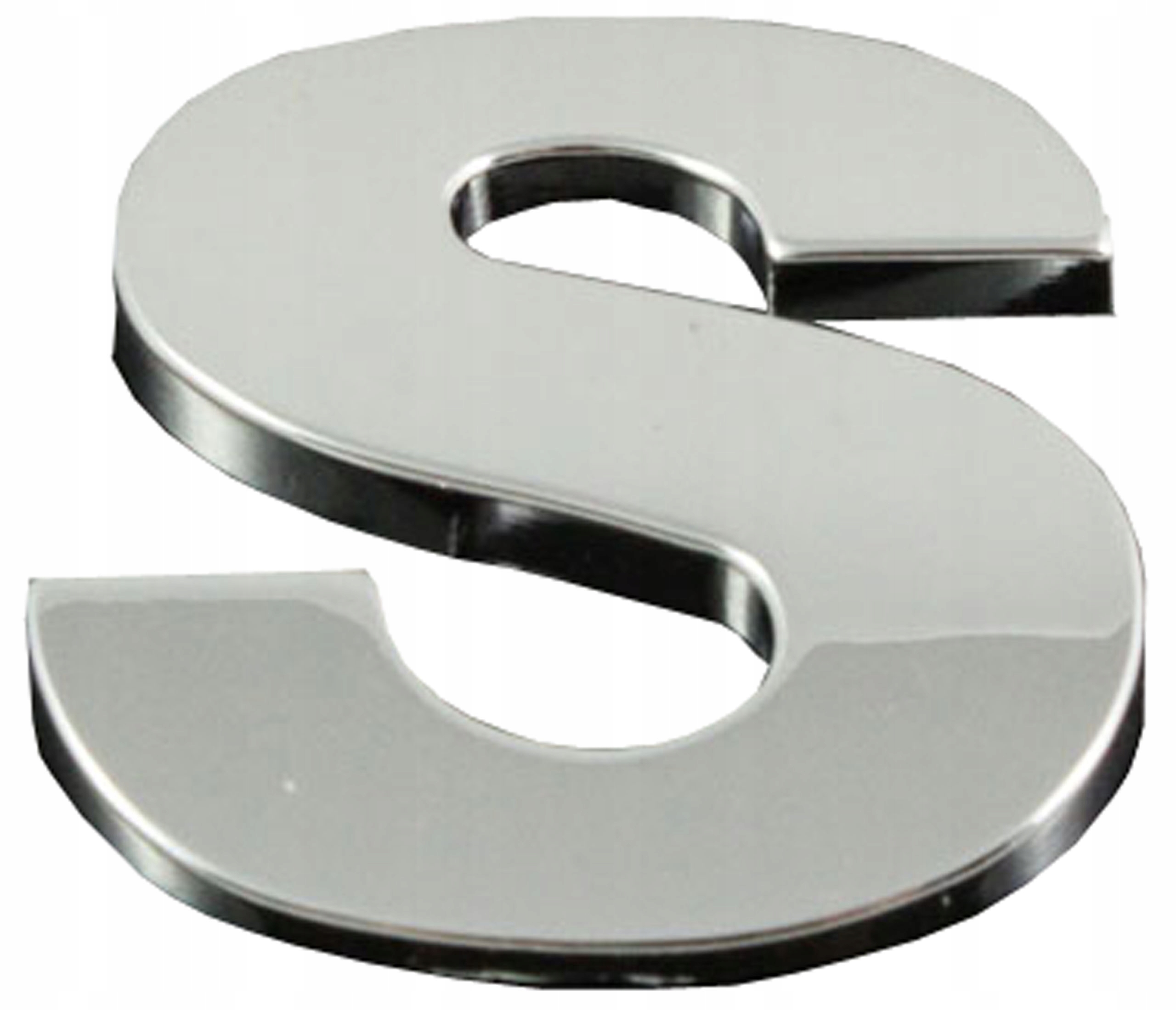 

Naklejka Emblemat Chrom 3D Cyfra Literka Litera S
