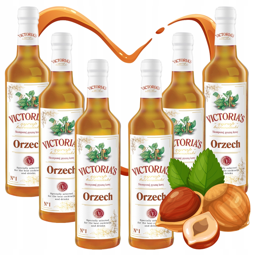Levně Sirup barmanský koncentrát Victoria's Ořech 6 x 490 ml