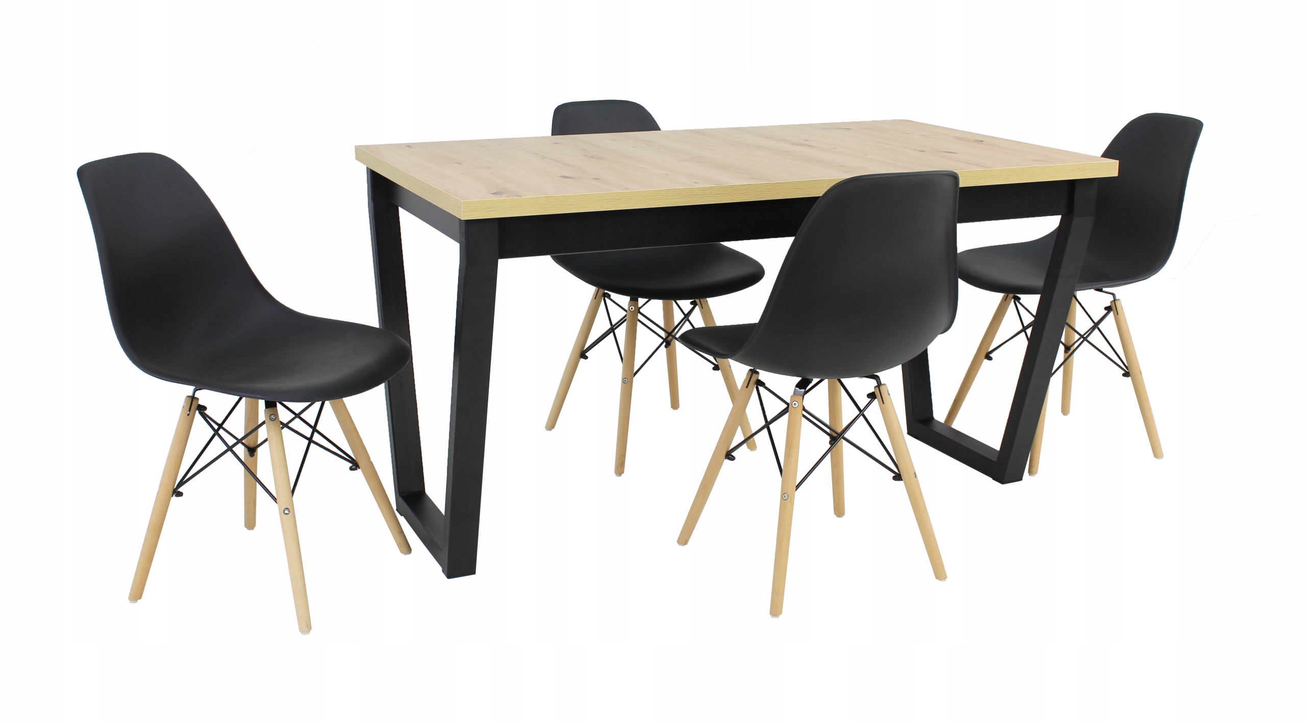 Stół rozkładany DĄB ARTISAN 80x140/180 + 4 krzesła