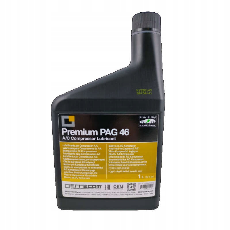 Olej PAG 46 R134a 1litr autoklima Errecom