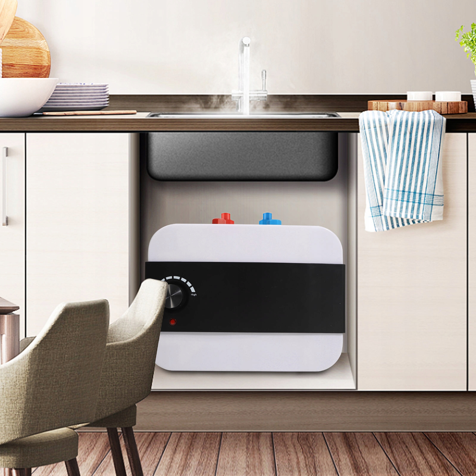 Przepływowy podgrzewacz wody 6L 1500W 220V Moc 1500 W