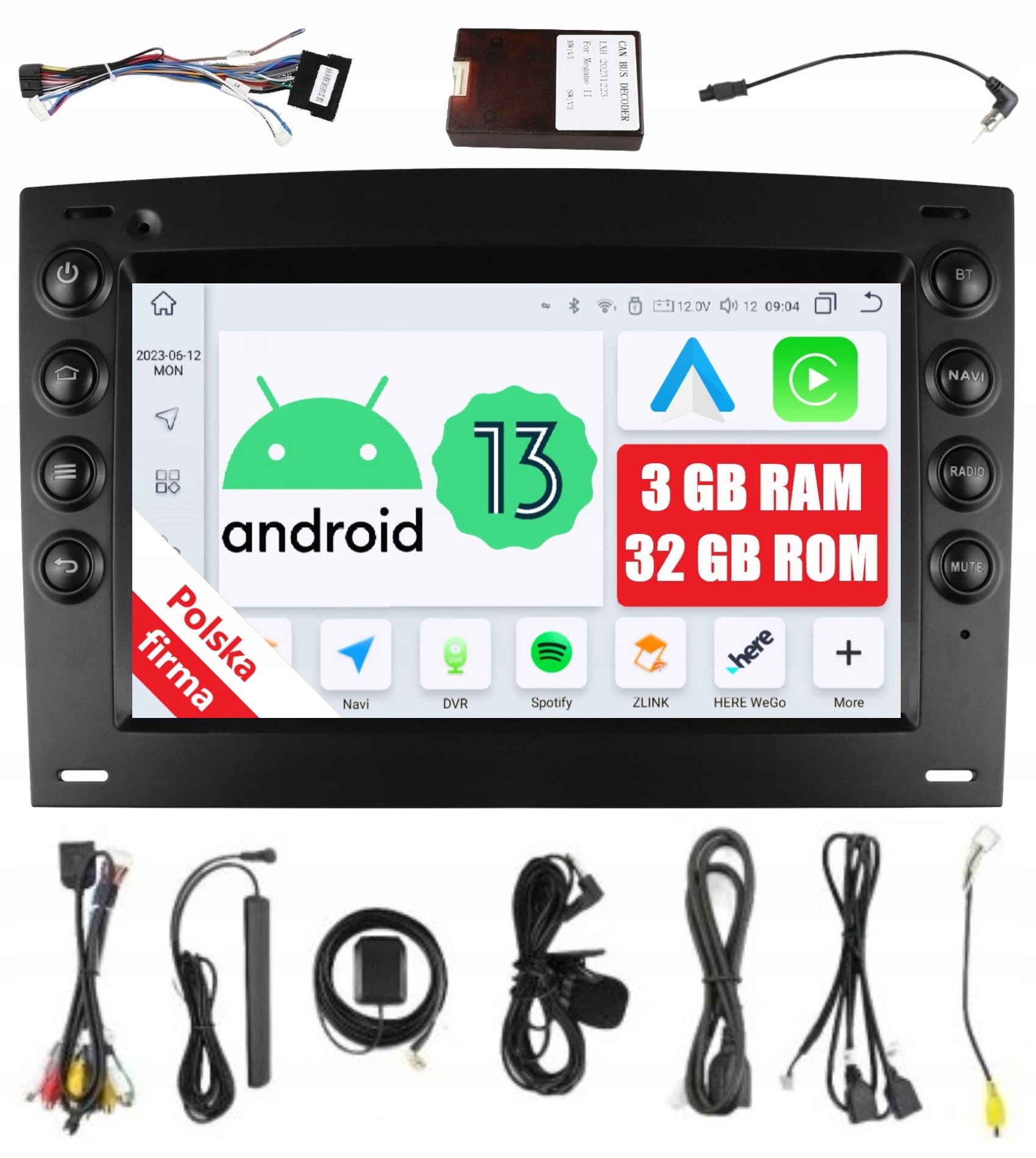 Rádio 2DIN Navigácia Android Renault Megane 2 II 3/32 Gb Dsp Carplay Lte