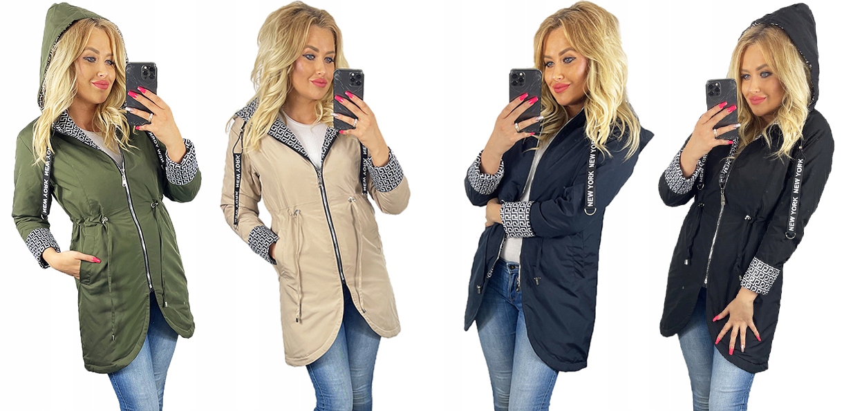 NEW YORK PRZEJŚCIOWA DAMSKA KURTKA Z KAPTUREM 3XL Marka Soprato