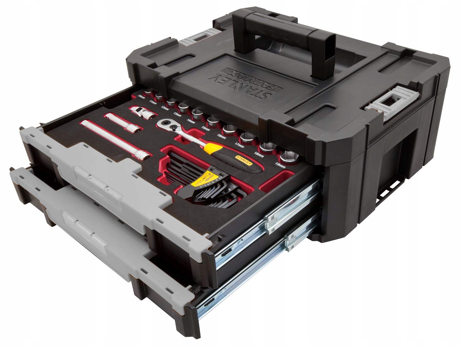 STANLEY ZESTAW NASADEK Z GRZECHOTKĄ 3/8