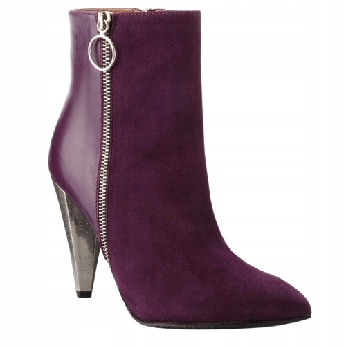 Eva Minge Dámské Kotníkové Boty Z Fialové Kůže 39 3_6