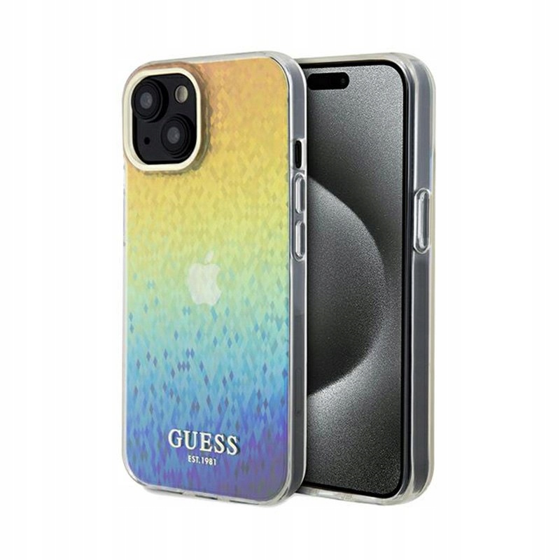 Guess IML Faceted Mirror Disco Iridescent Etui iPhone 14 (Iridescent)