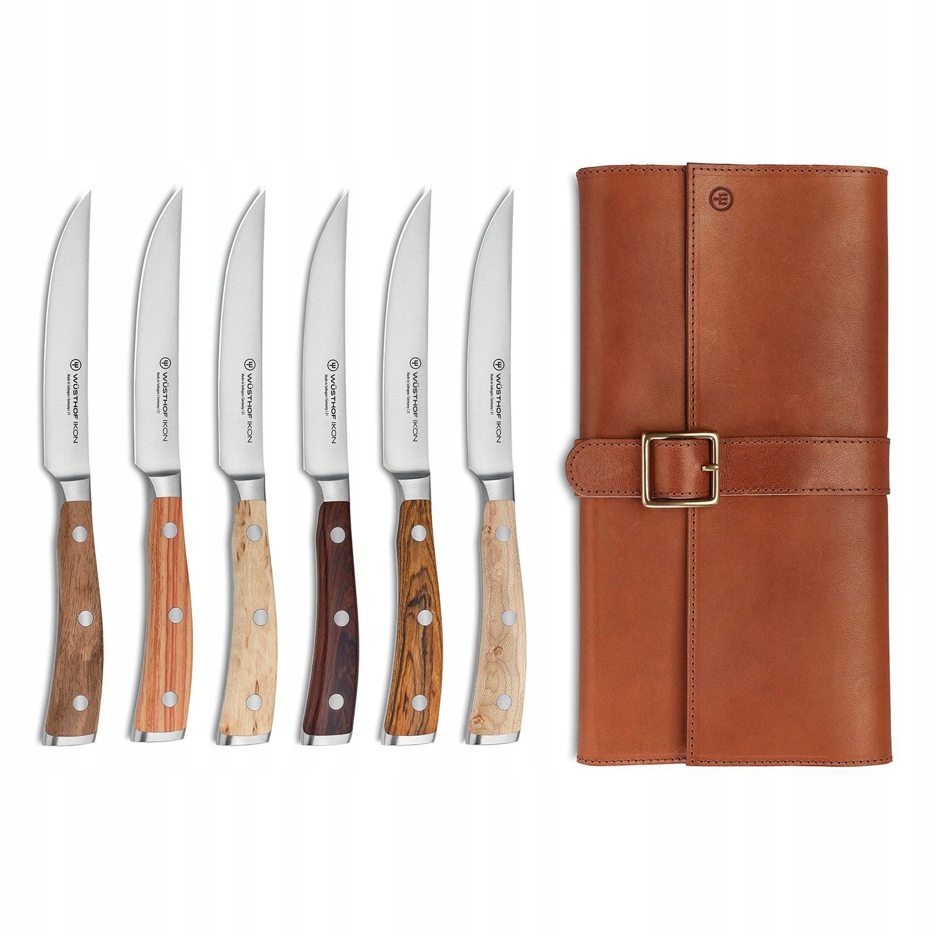 Wusthof Ikon Sada 6 steakových nožov 12 cm v koženom vrecku