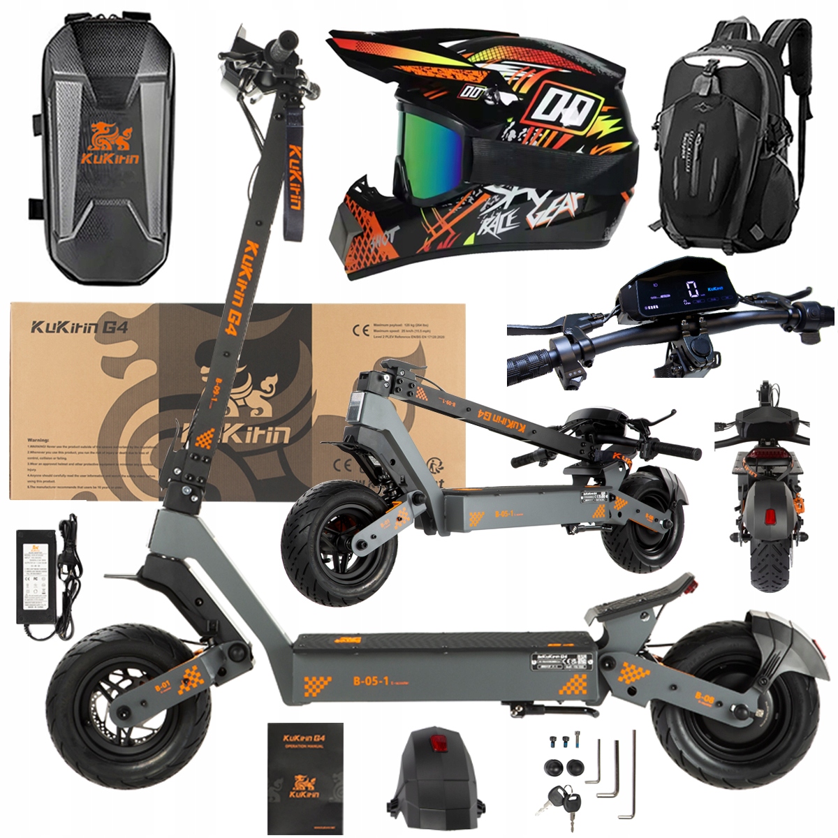 KuKirin G4 Skládací elektrická vozidla 2000W 70KM/H 60V 20Ah 75km Dárek