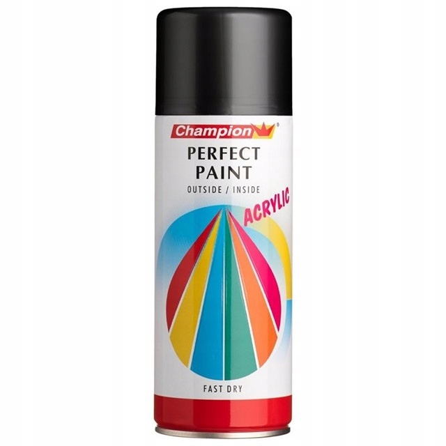 CHAMPION FARBA EMALIA UNIWERSALNA SZYBKOSCHNĄCA CZARNY MAT 9005 SPRAY 12x