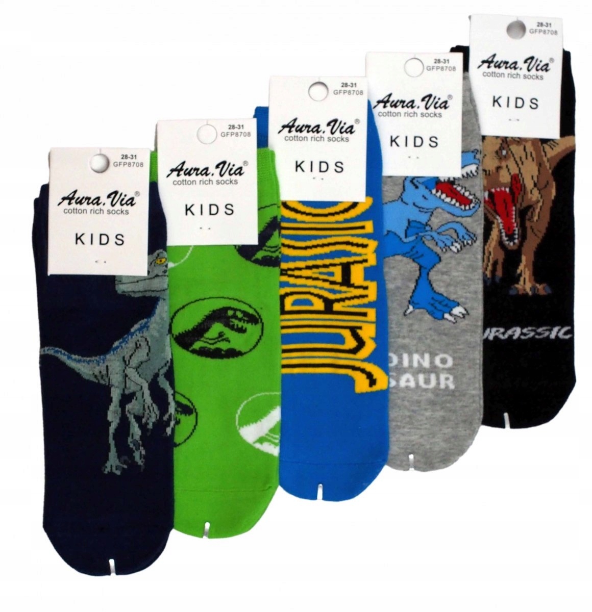 

Skarpety chłopięce dinozaur 5 par r.24-27 Aura.via