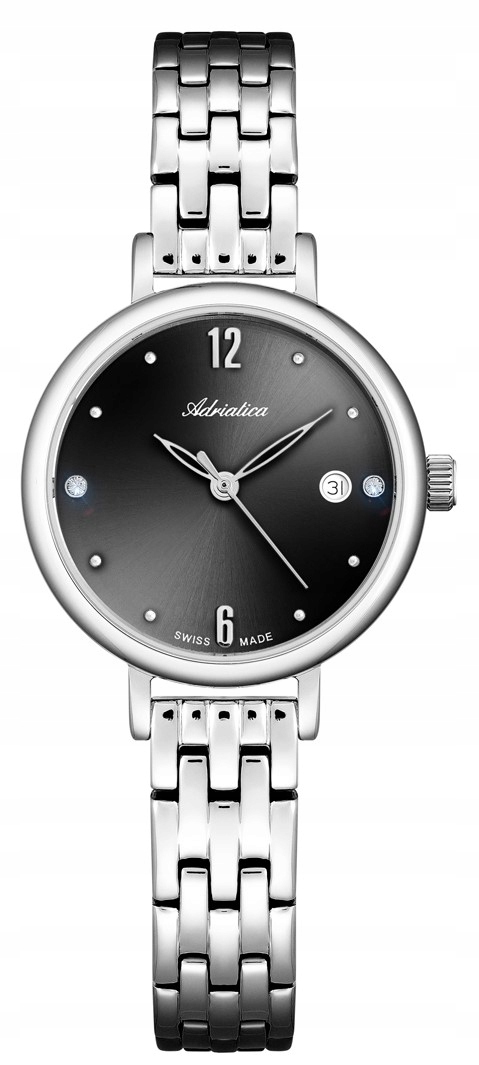 Nové Originální dámské hodinky Adriatica A3830.5174Q gravírování stříbrného data