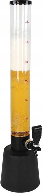 Plastová pivná veža, čierna, 3500 ml