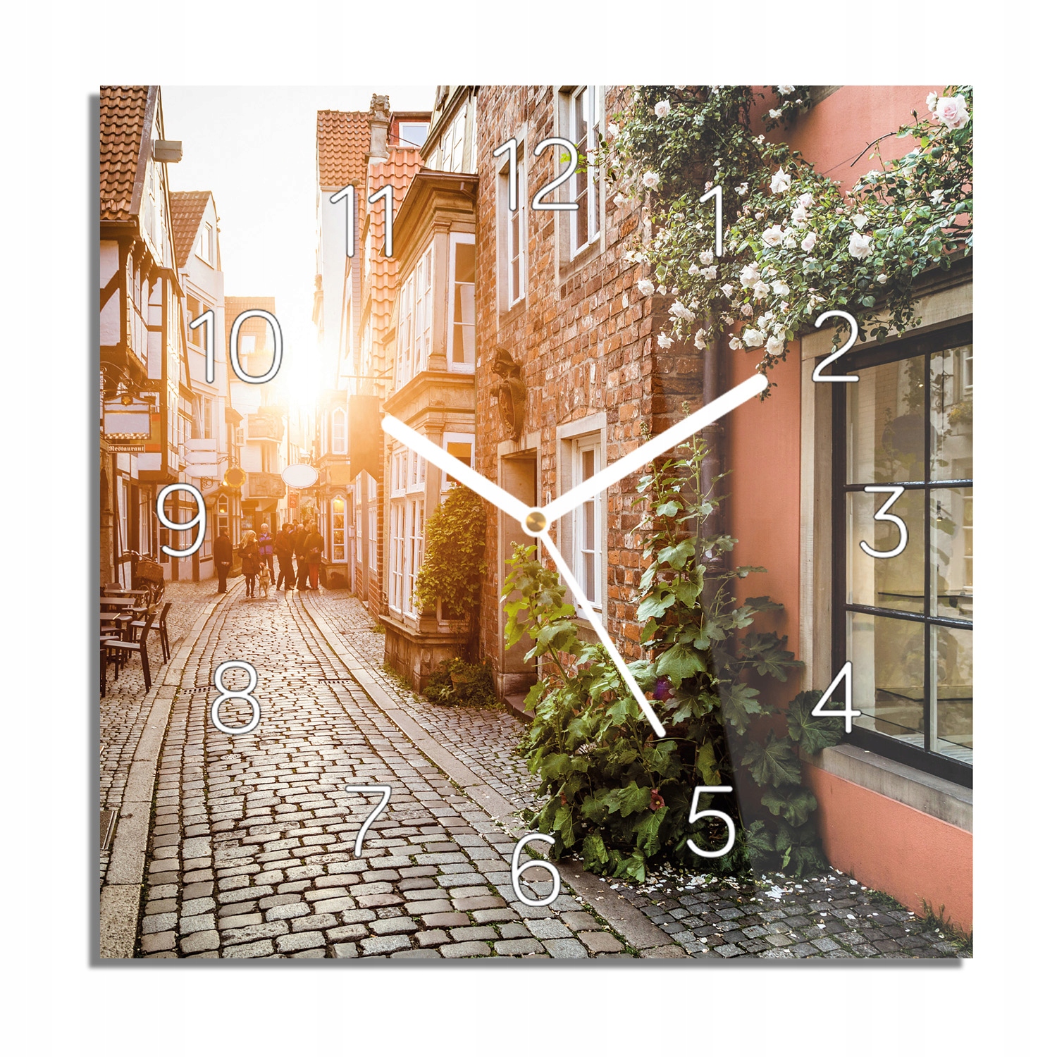 

Niemcy domy uliczka foto-zegar na ścianę 30x30