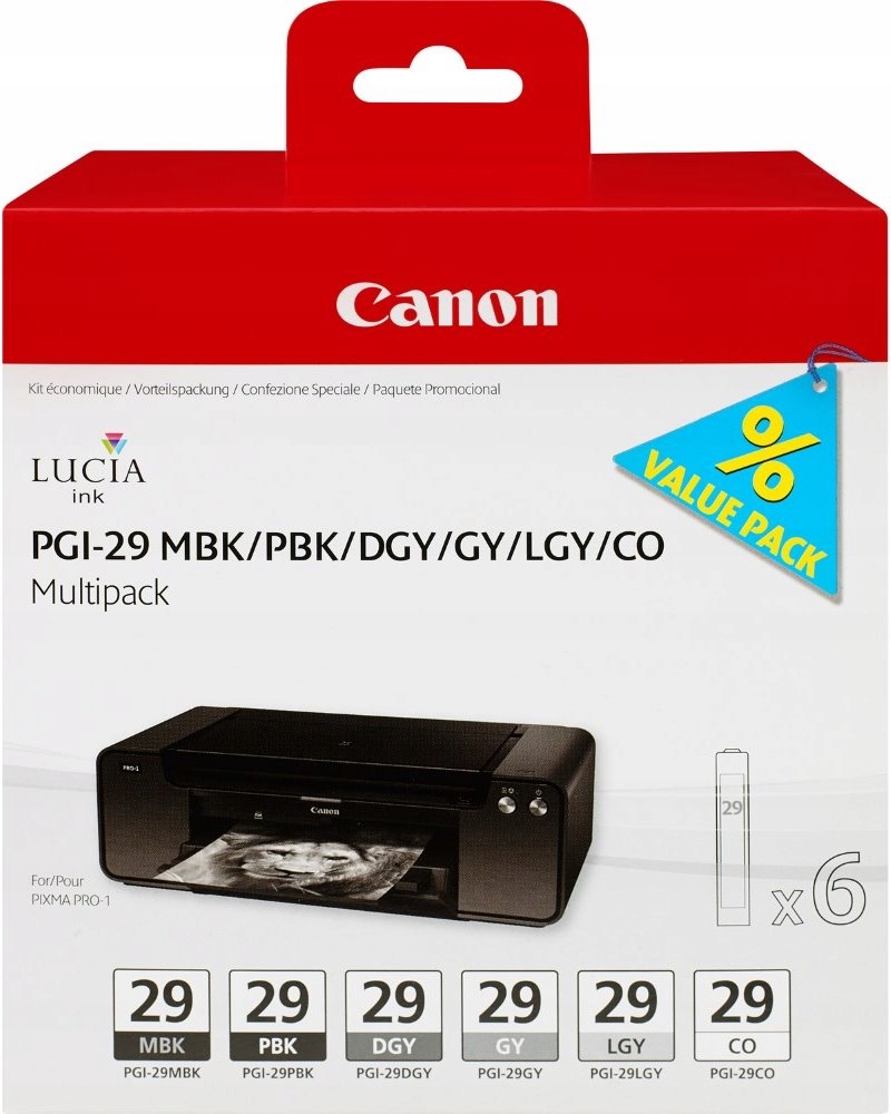 Canon multipack inkoustových náplní PGI-29 Mbk/ Pbk/ Dgy/ Gy/ Lgy/ Co