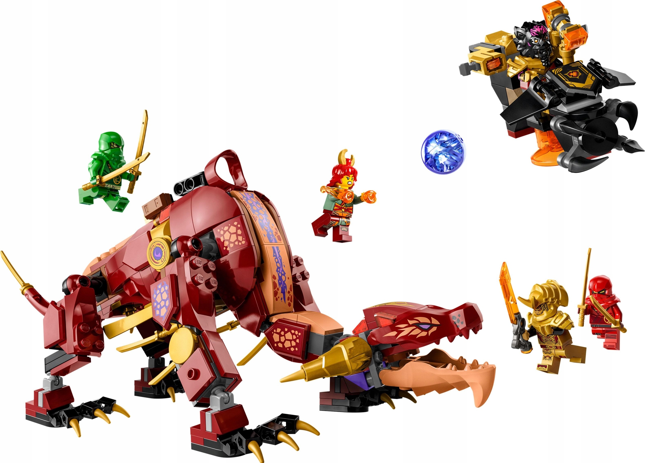 LEGO NINJAGO LAWOWY SMOK ZMIENIAJĄCY SIĘ W FALĘ OGNIA FIGURKA KAIA WYLDFYRE Płeć chłopcy dziewczynki