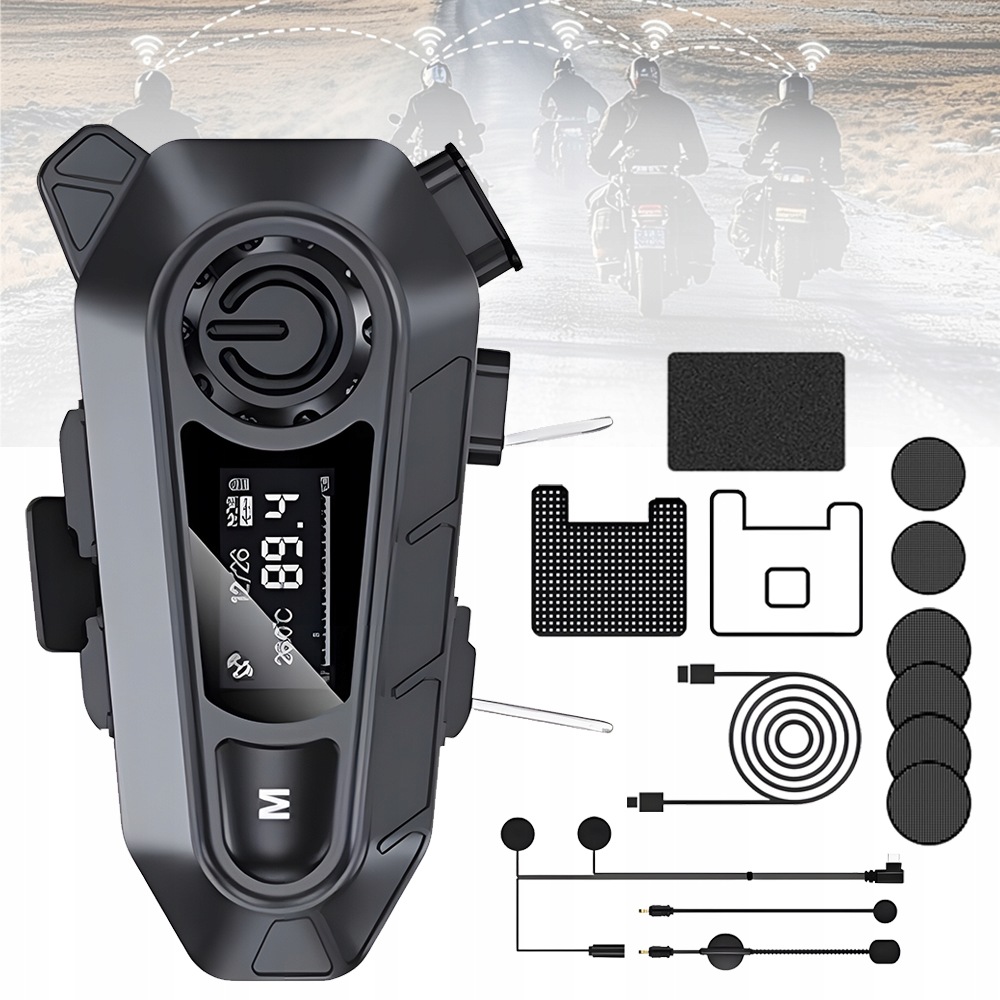 Interkom Motocyklowy Zestaw Do Rozmowy Do Kasku, Słuchawkowy Bluetooth