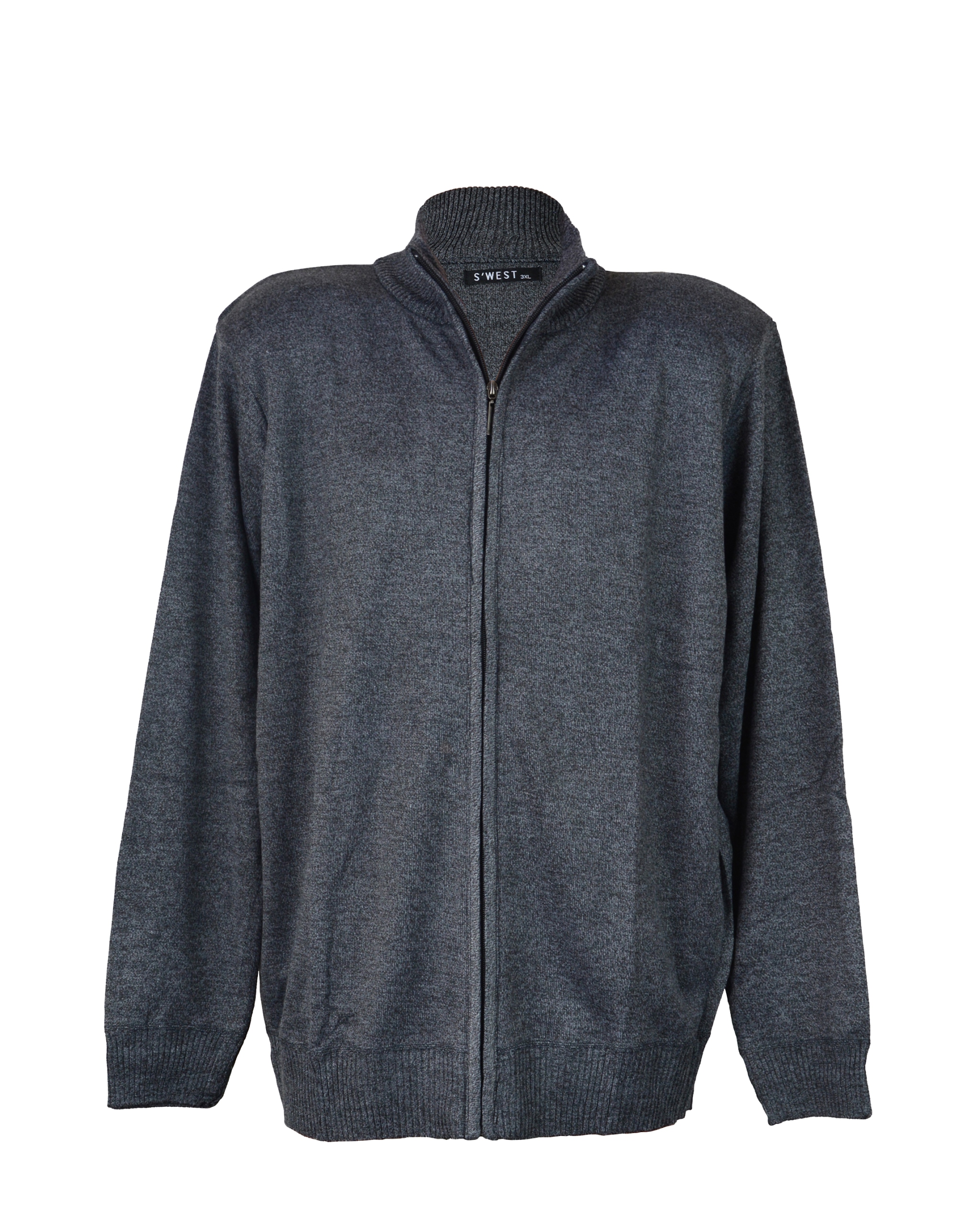 

6311 Sweter męski rozpinany wełna szary rozm 4XL