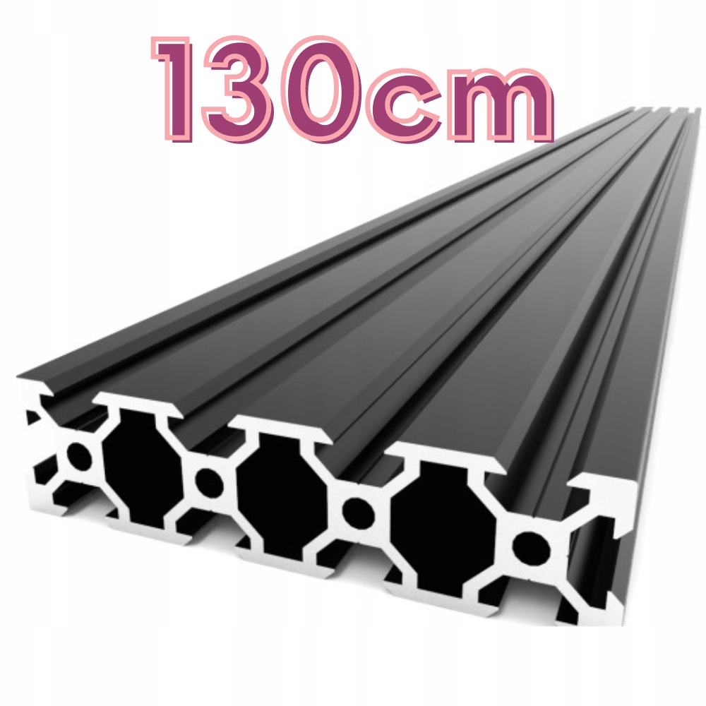 Hliníkový profil V-Slot 20x80x130 cm Černý