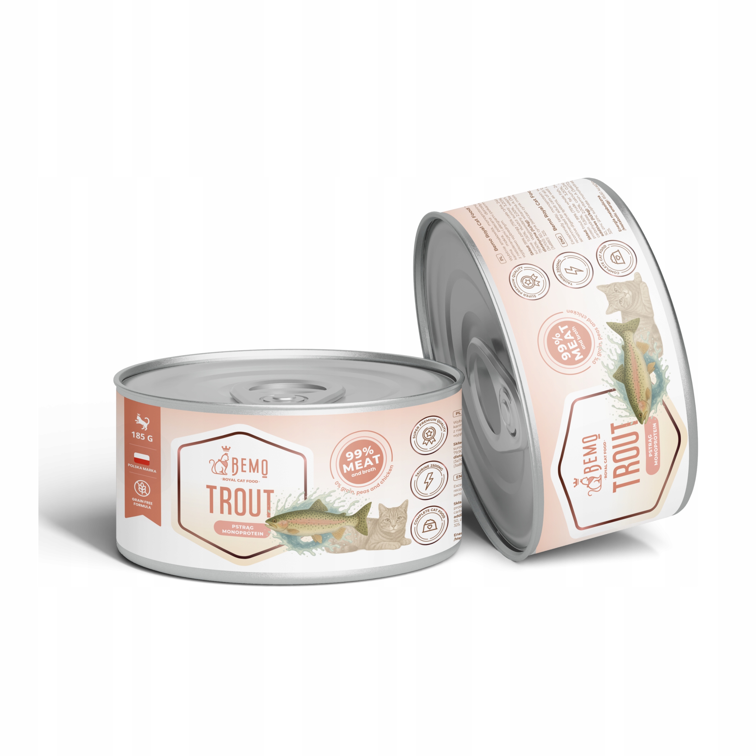 Krmivo mokré pro kočky konzerva 185 g Bemo Cat Trout pstruh hypoalergenní
