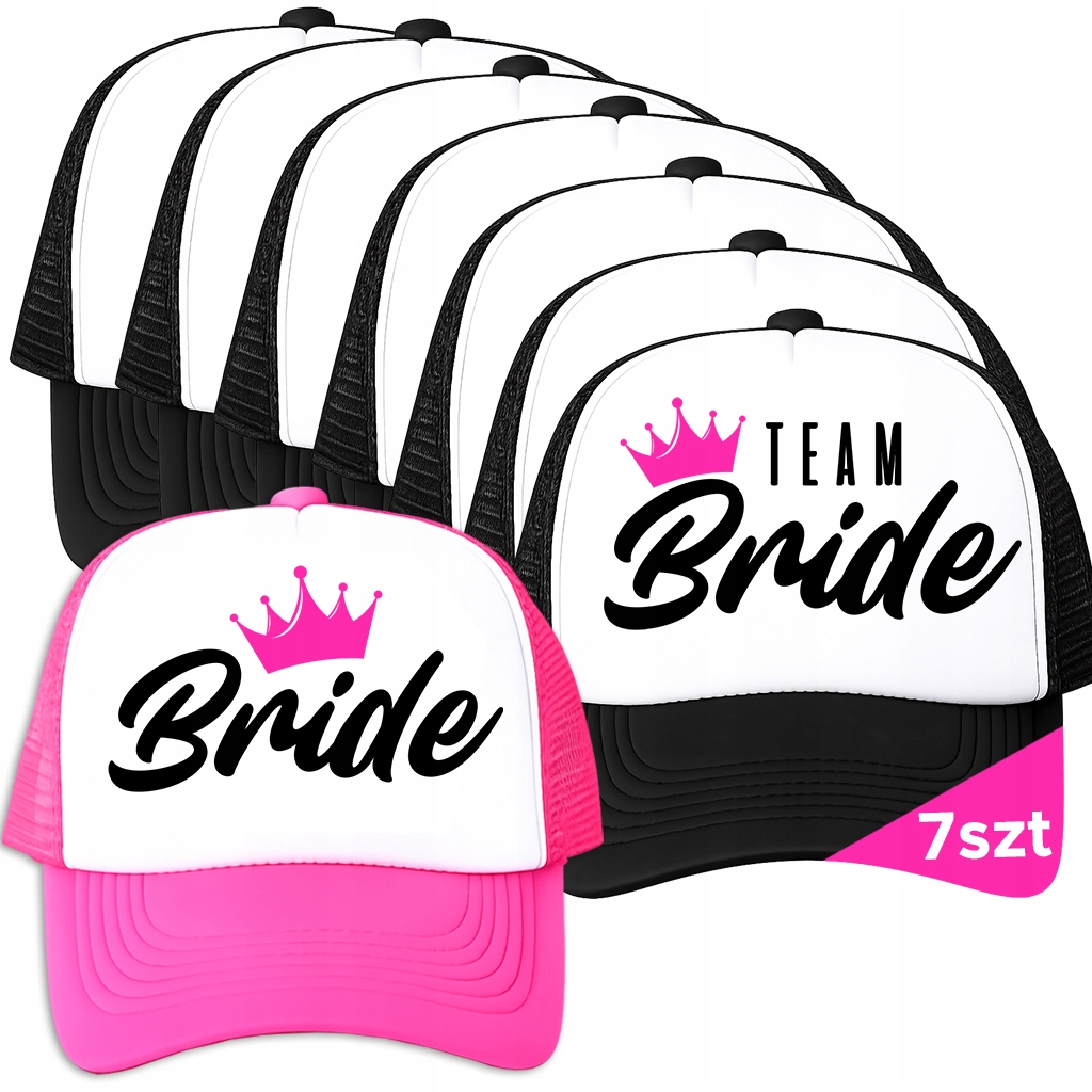 Sada Čepice Na Rozlučka Se Svobodou 7 Černých 1 Růžová Team Bride & Bride
