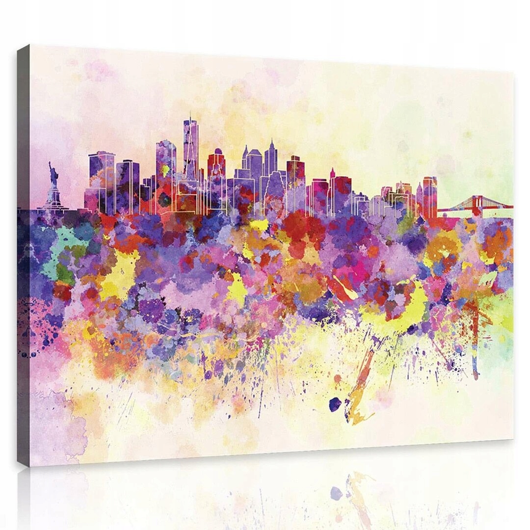 Obraz 100x75 Akvarijní městská krajina – moderní akcent do obývacího pokoje