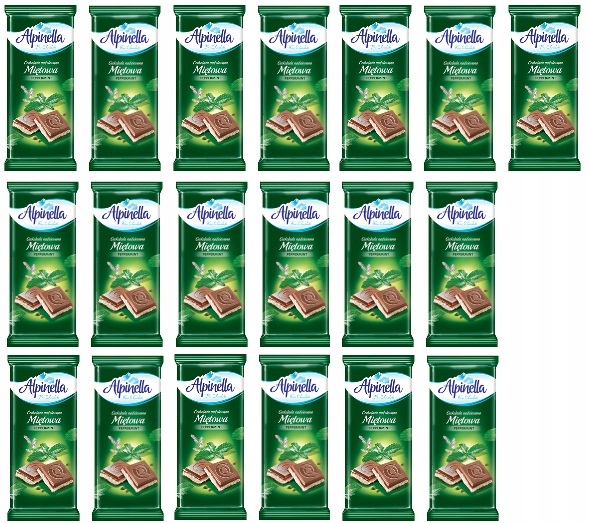 Levně 19 x 90 g Terravita Alpinella čokoláda plněná mátovým Kartonem