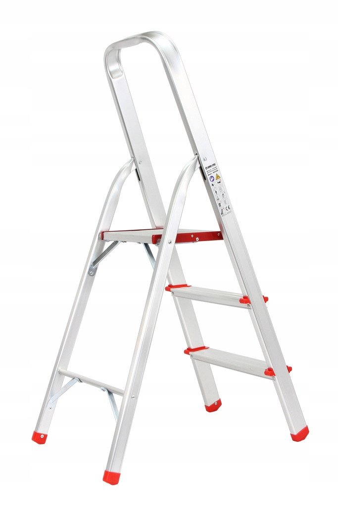 Žebřík Hliníkový 3 Stupňový Silný Skládací Domácí 150kg Schůdky Žebřík