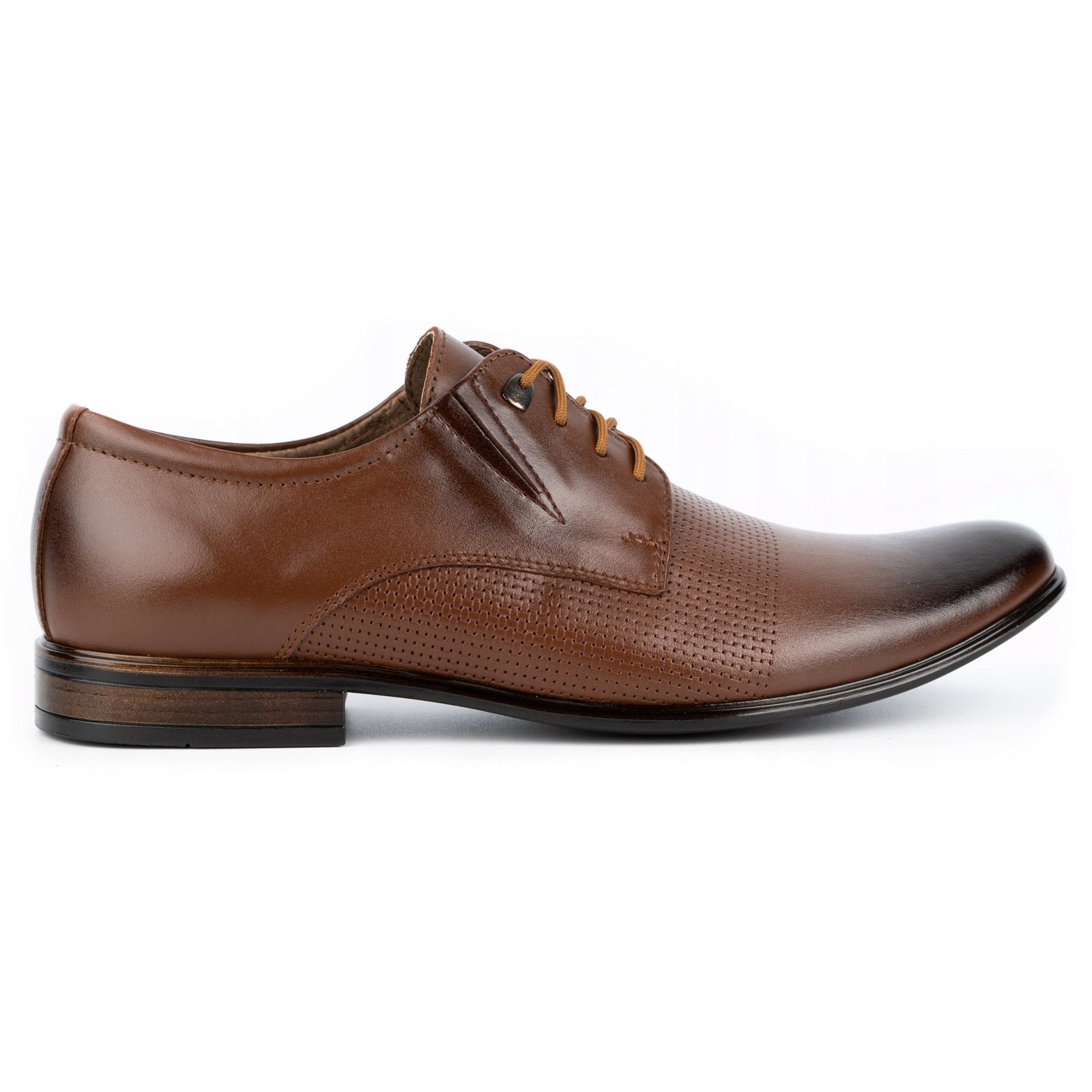Pánské elegantní kožené boty 302T3, klasické hnědé, velikost 39