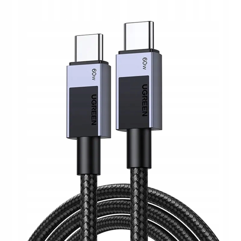 Kabel Ugreen L524 Usb- C- Usb- C 0. 5m 60W (szary) Ugreen