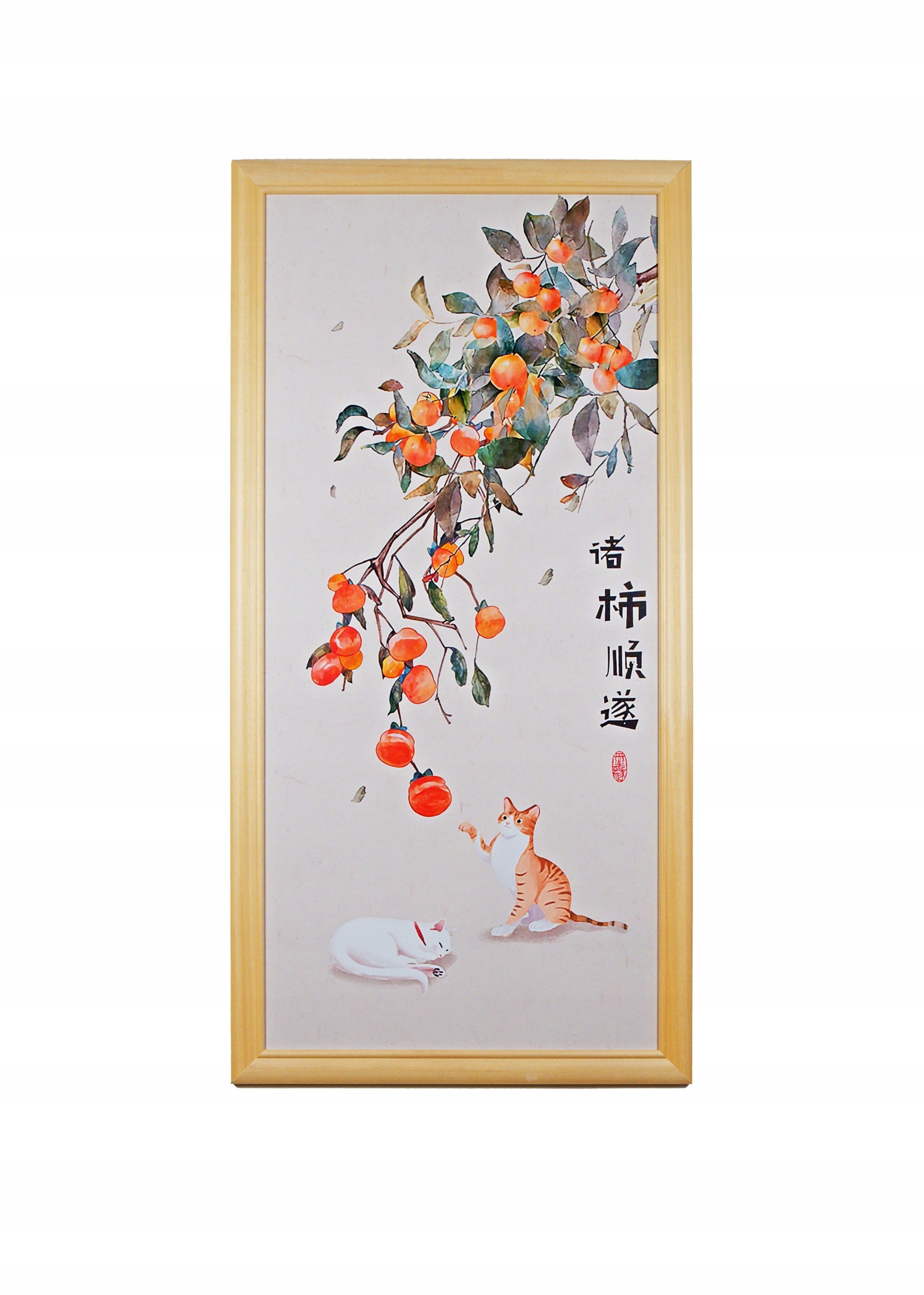 Asijský obraz v dřevěném rámu 120 x 60 cm Setkání pod jabloní