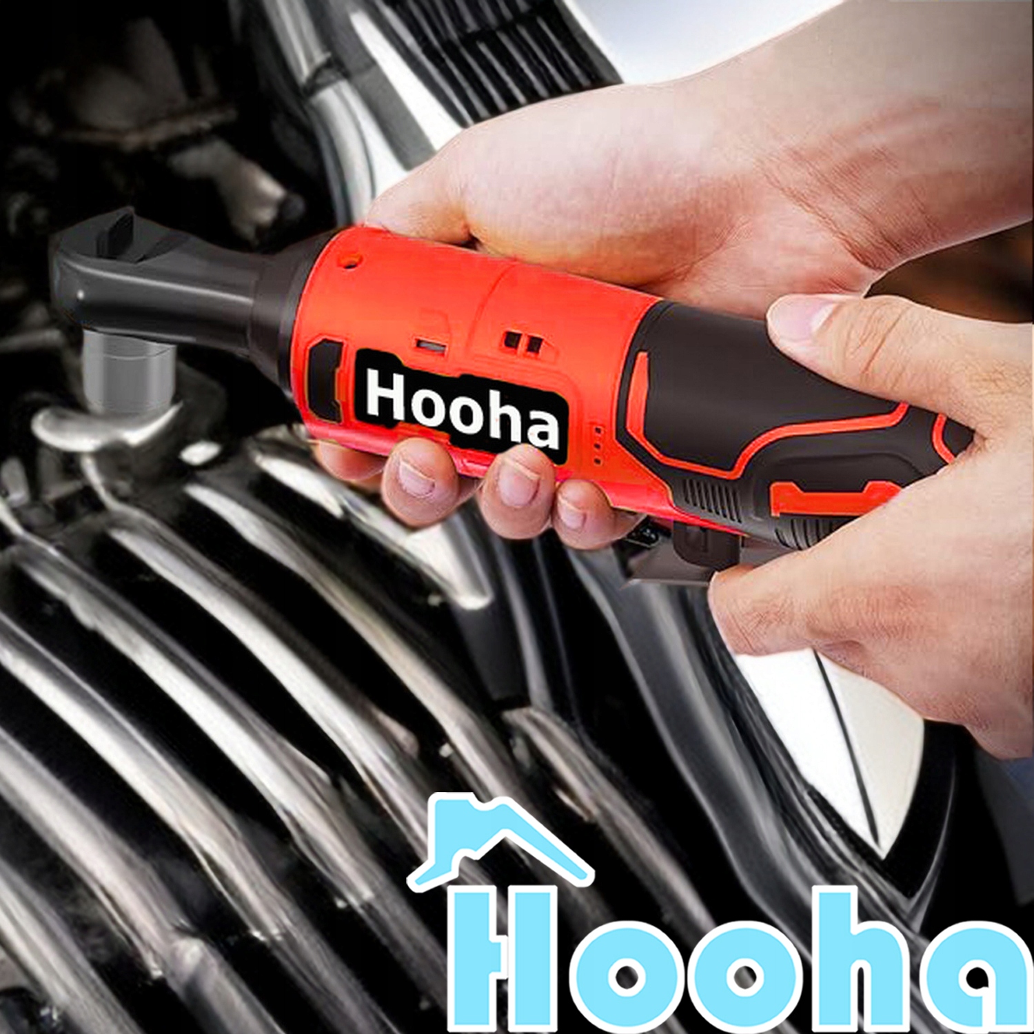 KLUCZ GRZECHOTKA UDAROWY 3/8'' AKUMULATOROWY BEZSZCZOTKOWY DO KÓŁ 12V 2xAKU Marka Hooha