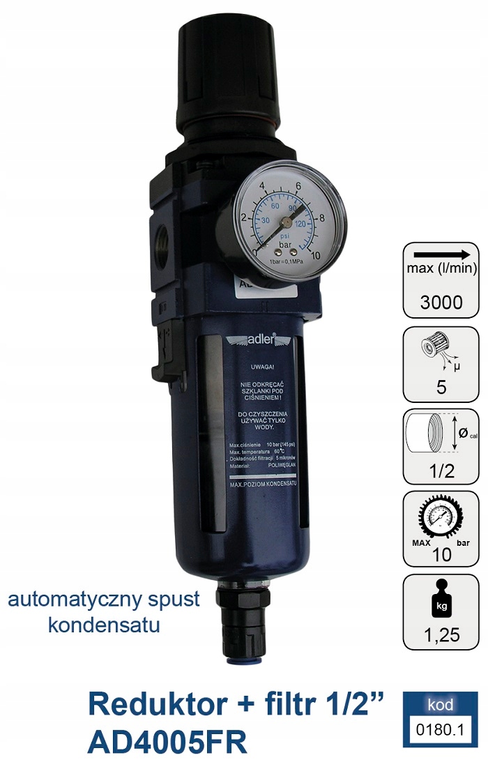 Odwadniacz +reduktor 1/2" Automat Adler