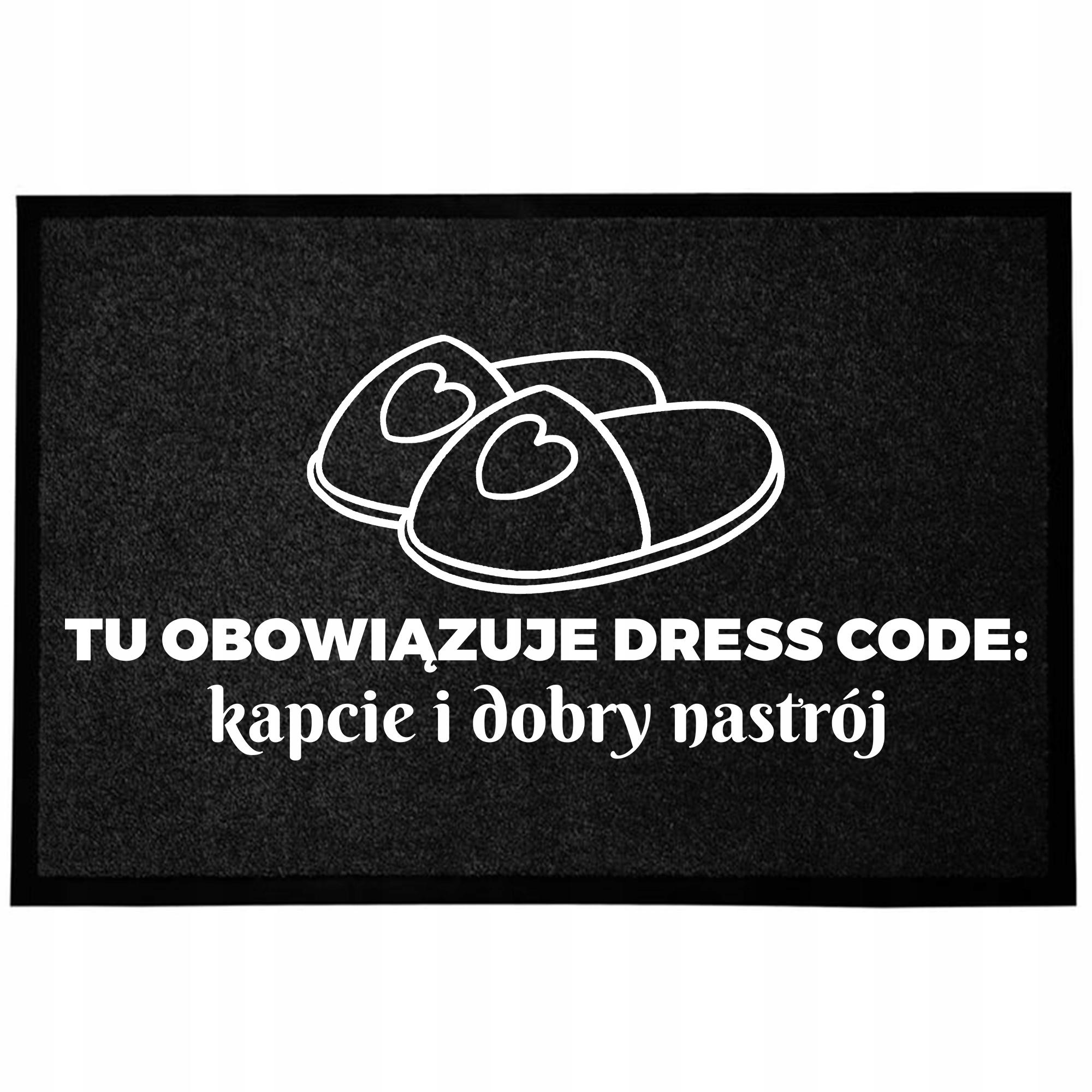 Wycieraczka Wejściowa Nadruk Czarna Antypoślizgowa Zabawna 40X60