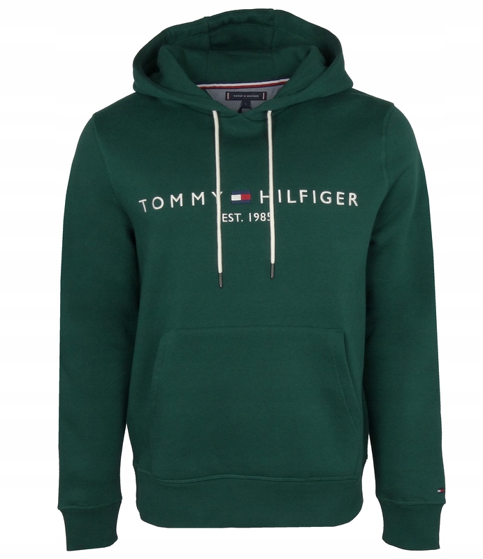 Tommy Hilfiger pánská mikina s kapucí, lahvově zelená barva, S