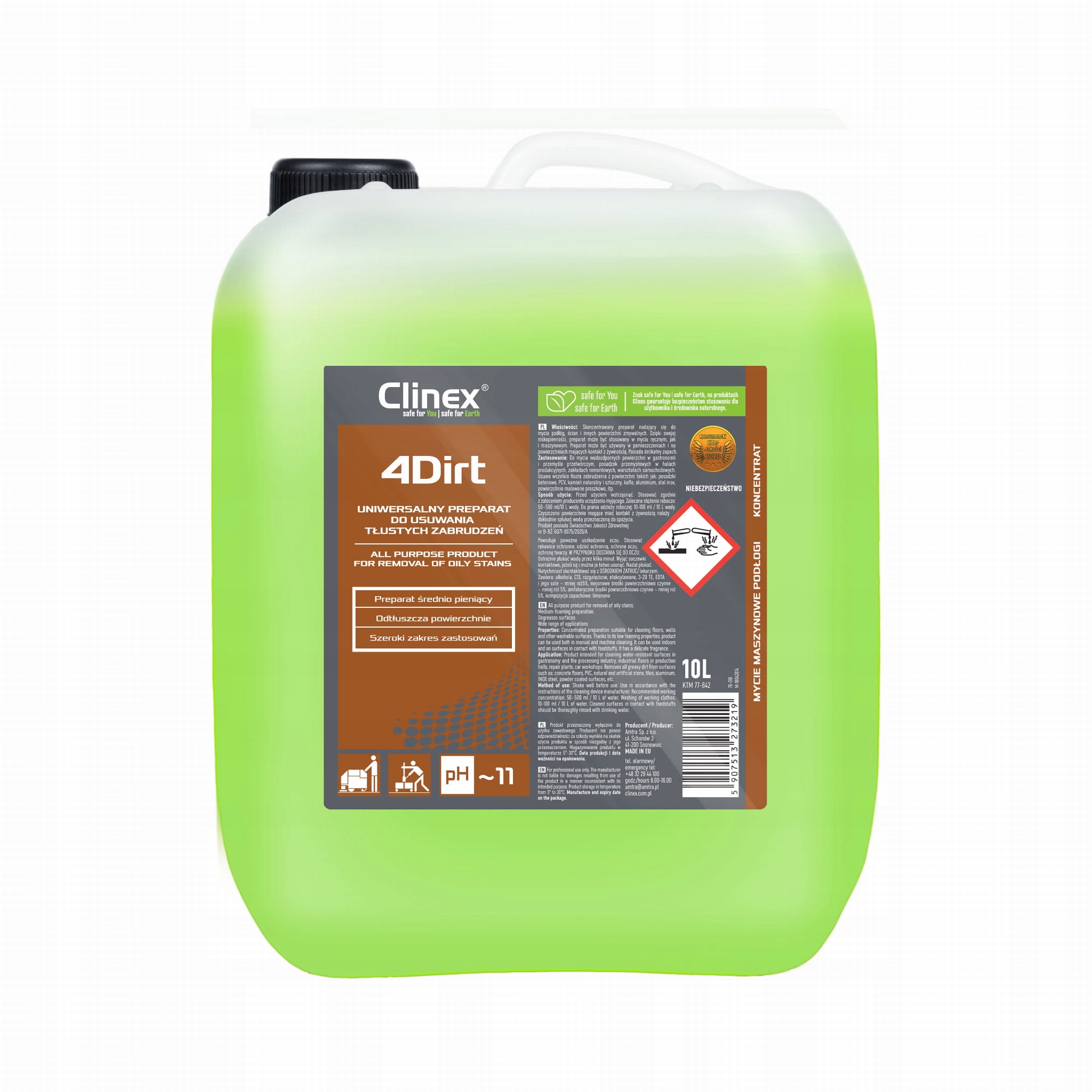 

Clinex 4Dirt 10L odtłuszczacz trudne zabrudzenia