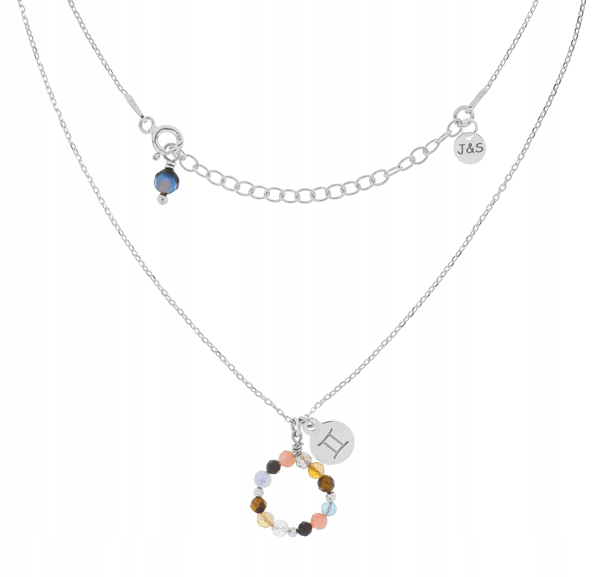 Náhrdelník Znamení Zvěrokruhu Dvojčata Tygří Oko 925