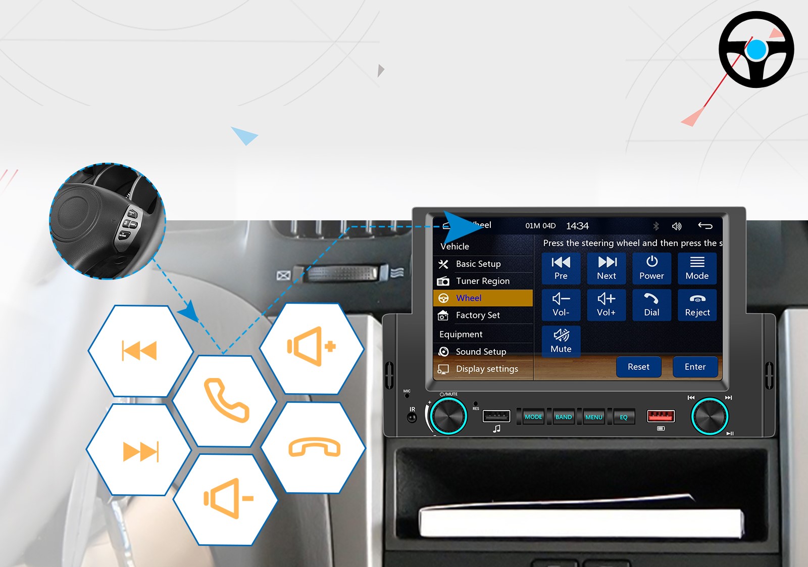 RADIO SAMOCHODOWE 1 DIN USB DOTYKOWE CARPLAY Złącza minijack RCA Pre-out (przedwzmacniacz) USB