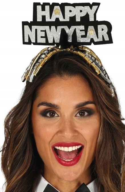 

Opaska Srebrna Happy New Year Sylwester Nowy Rok