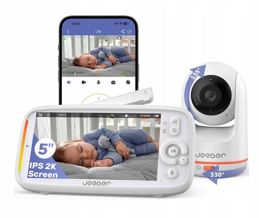 Jeeber VB805PRO 360-stupňová monitorovacia kamera 2K Ultra Hd Wlan