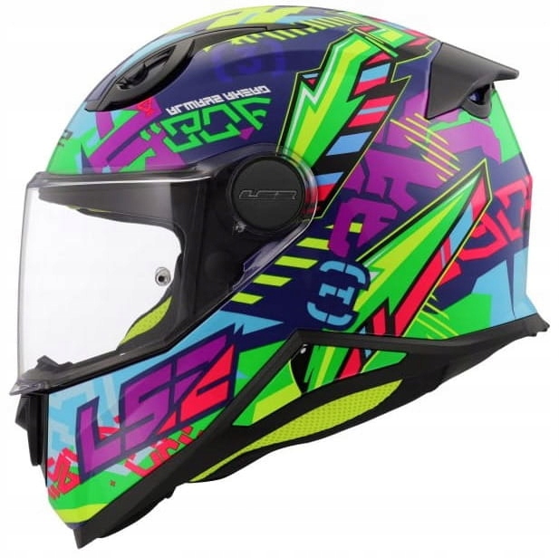LS2 FF812 Kid Svent Blue Green Detská Integrálna Motocyklová Prilba