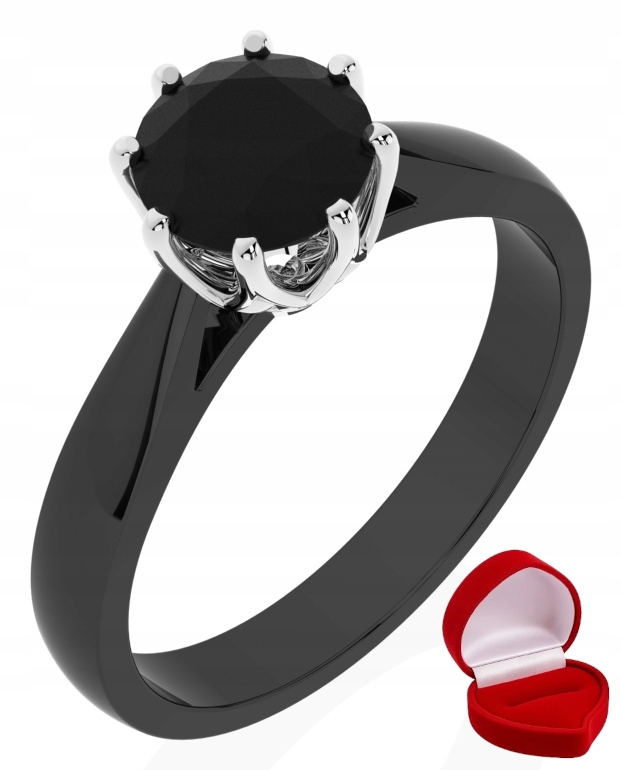 Zlatý Prstýnek 585 14k Brylant Č. 1 ct Černé Zlato R29