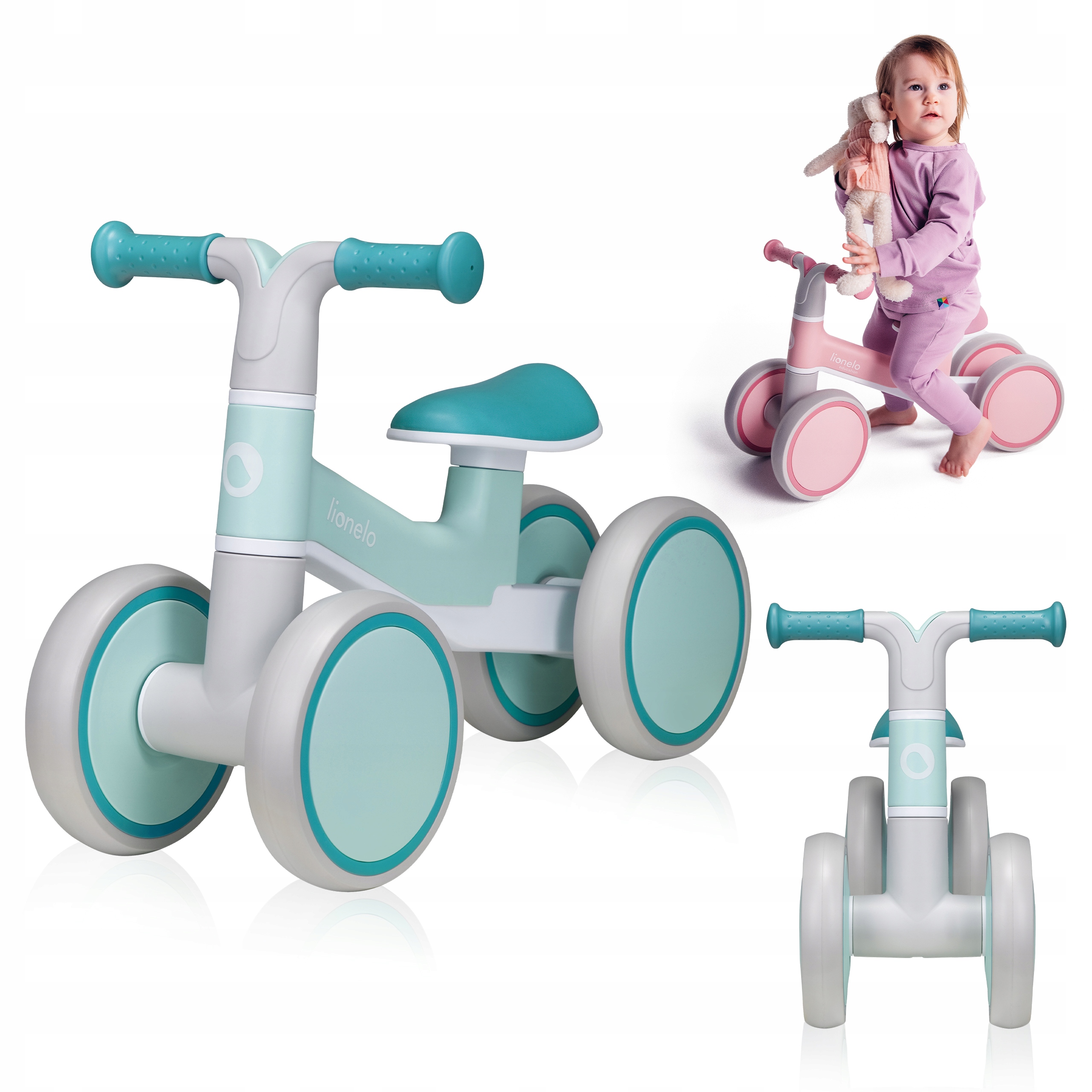 Rowerek biegowy chodzik stabilny jeździk Dla Dziecka Lionelo Villy