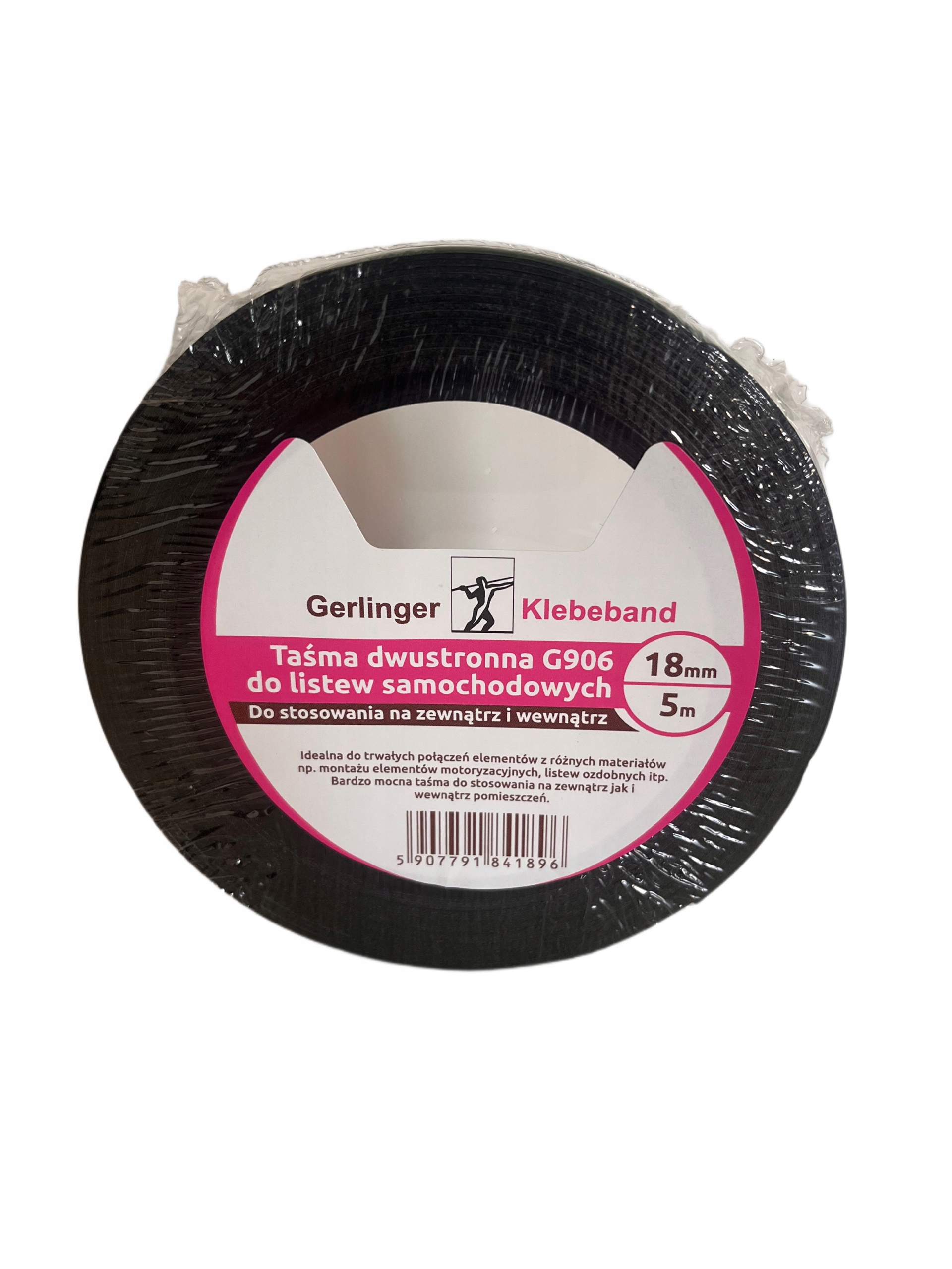 Taśma dwustronna GERBAND G906 18mm/5m do listew samochodowych