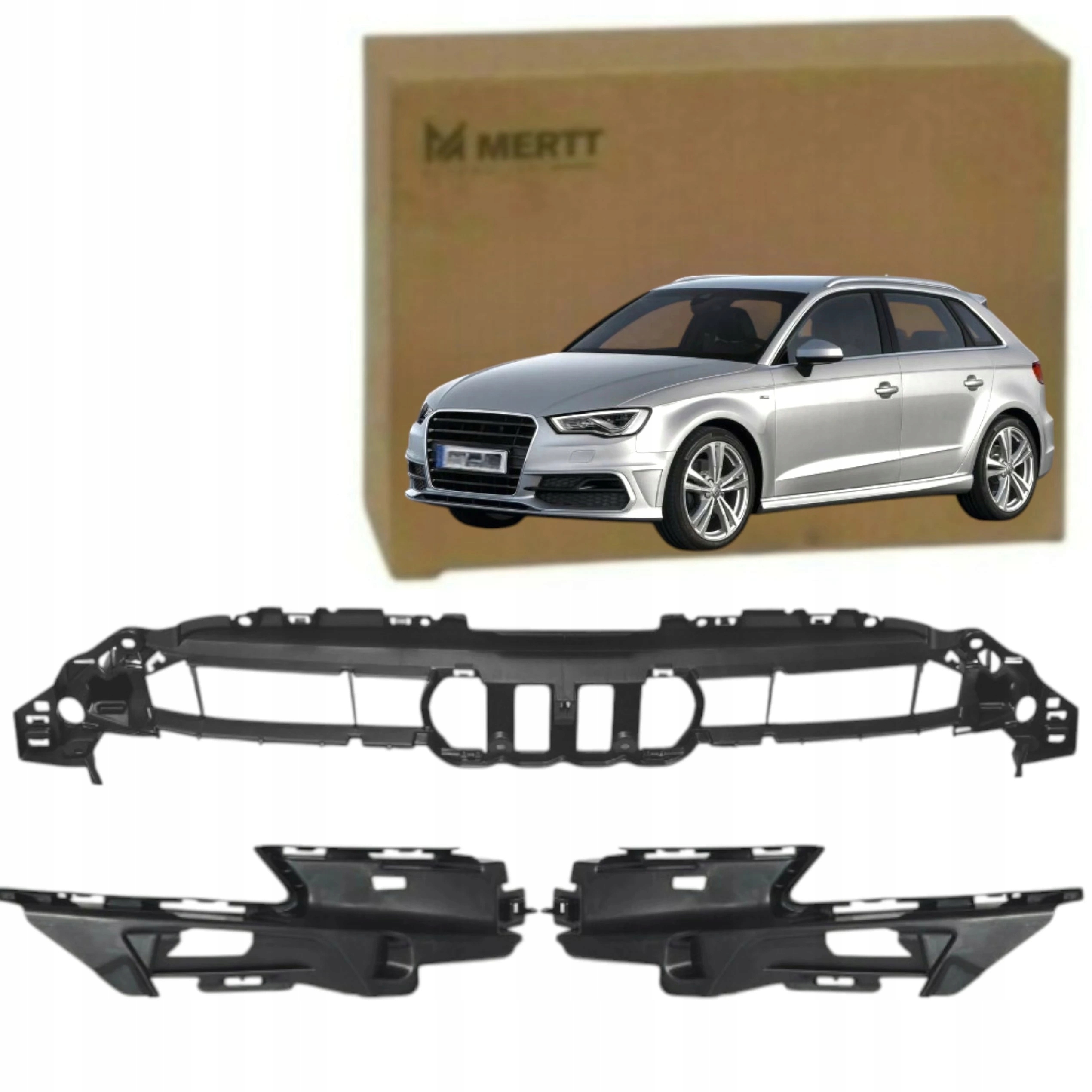 Zesílení atrapy Grilu Audi A3 8V Lift 16-20r skluz nárazníku Levý Pravý