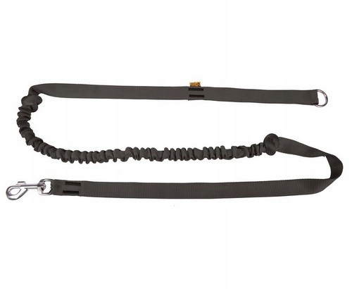 Levně Dingo Vodítko – páska s tlumičem 170 cm s rukojetí, černá