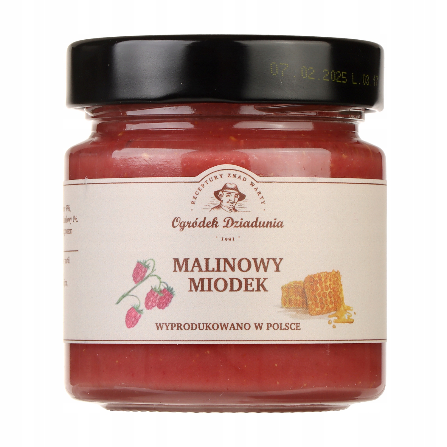 Levně 3x Med mnohokvětý s malinou 250 g Ogródek Dziadunia Malinový Med