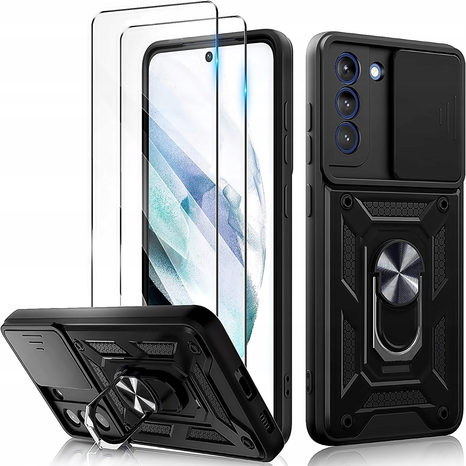 

Etui Pancerne Solid-ring Szkło do Samsung M13