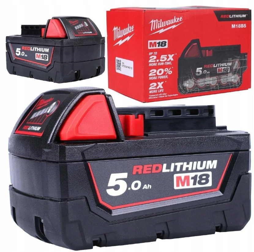 Milwaukee Akumulator bateria 18V 5,0Ah Li-Ion M18B5 4932430483 Oryginał